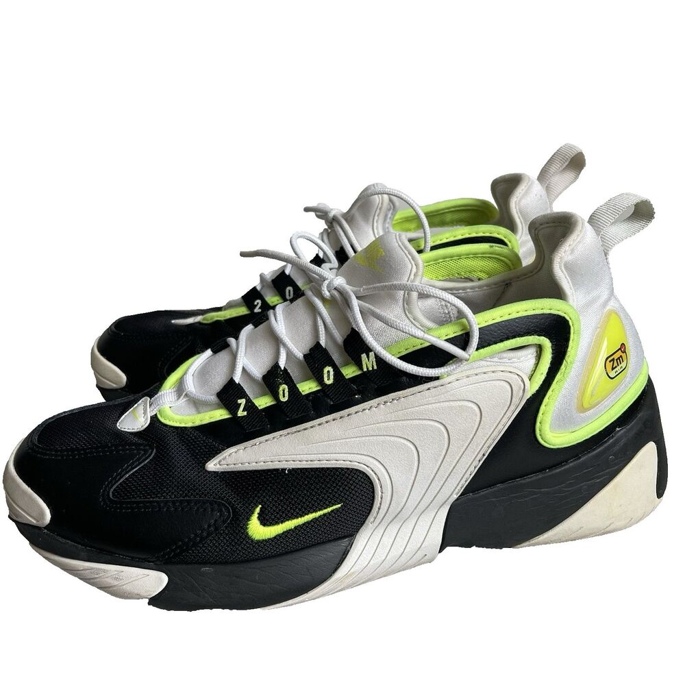 Nike Zoom Air 2000 2K Running Shoes Sneakers Mens 10 White Black Neon Y2K Zm Air